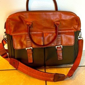 Bosca briefcase.  Leather and canvas.